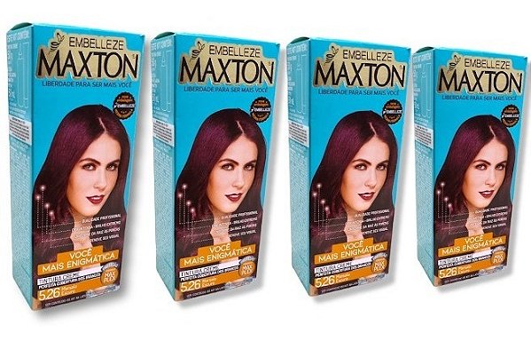 Kit Maxton 5.26 Marsala Escuro Embelleze Tintura Creme (4 unidades)