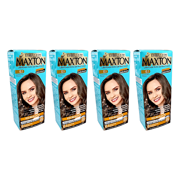 Kit Maxton 6.1 Louro Cinza Escuro Embelleze Tintura Creme (4 unidades