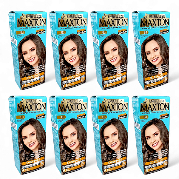 Kit Maxton 6.1 Louro Cinza Escuro Embelleze Tintura Creme (8 unidades