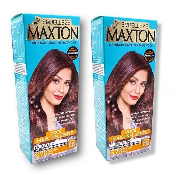 Kit Maxton 6.76 Chocolate Rosé Embelleze Tintura Creme (2 unidades)