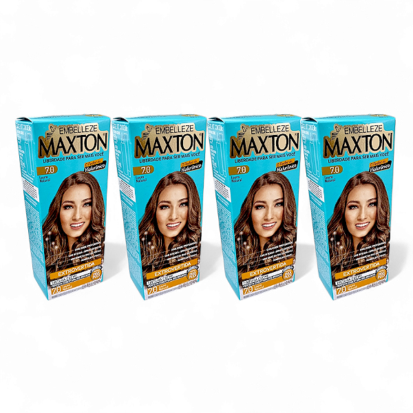 Kit Maxton 7.0 Louro Natural Embelleze Tintura Creme (4 unidades)