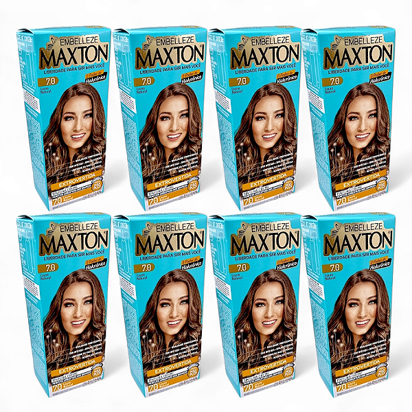 Kit Maxton 7.0 Louro Natural Embelleze Tintura Creme (8 unidades)