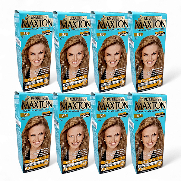 Kit Maxton 8.0 Louro Claro Embelleze Tintura Creme (8 uniddades)