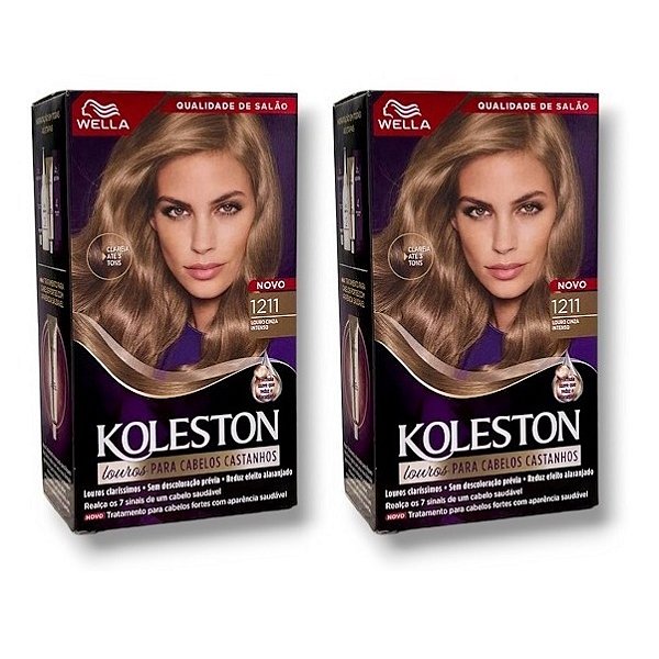 Kit Koleston Coloração Permanente Cor 1211 Louro Cinza Intenso (2 Unidades)