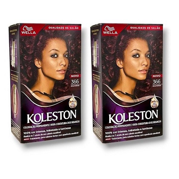 Kit Koleston Coloração Permanente Cor 366 Acaju Púrpura  (2 Unidades)
