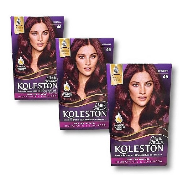 Kit Koleston Coloração Permanente Cor 46 Bergonha  (3 Unidades)