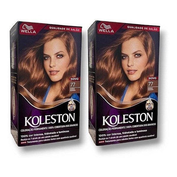 Kit Koleston Coloração Permanente Cor 77 Marrom Dourado (2 Unidades)