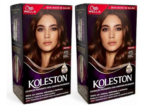 Tinta P/ Cabelo Koleston 415 Castanho Crepúsculo - 2 Unidades