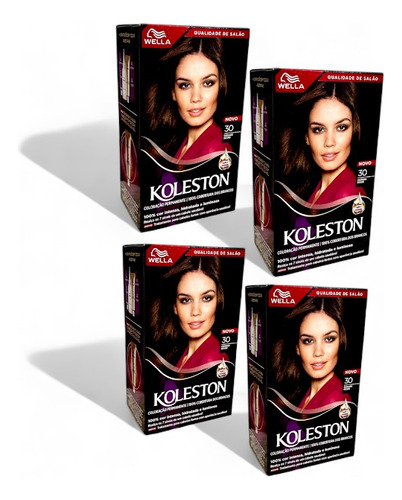 Tinta Para Cabelo Koleston Cor 30 Castanho Escuro - 4unid