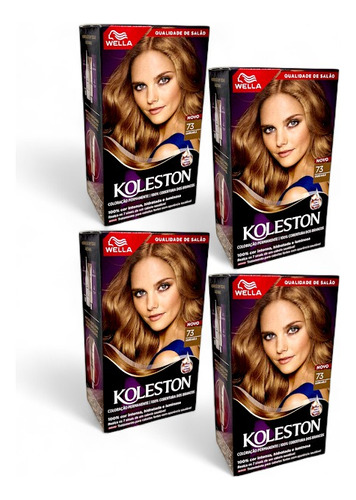 Tinta Para Cabelo Koleston Cor 73 Louro Avelã - 4 Unidades