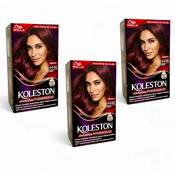 Tinta Para Cabelos Koleston 4446 Bergonha Vibrante - 3 Unid