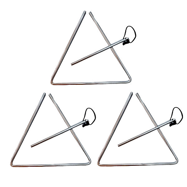 Triangulo Cromado 25cm X 08mm Phx Instrumentos Profissional (Kit c/ 3 unidades)