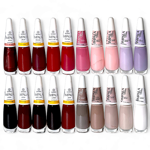 20 Esmaltes Impala Manicure Claros e Escuros  Mais Vendidos