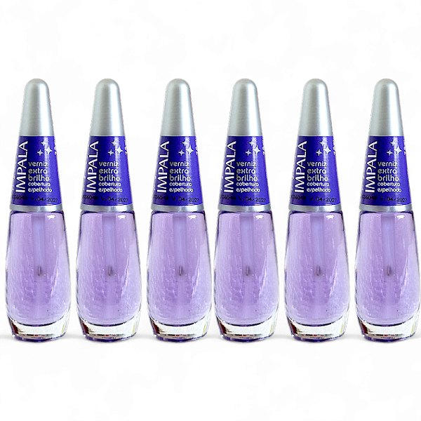 Extra Brilho Impala Roxo Cobertura Espelhada Secagem Rápida Kit c/6 Unid