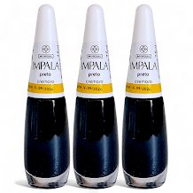 Impala Manicure Mais Vendido Esmalte Preto 3 Unidades