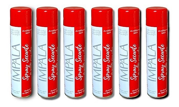 Spray Secante De Esmalte De Unhas Impala 400 Ml Kit c/ 6 Unidades - Secagem Rápida - Brilho Intenso