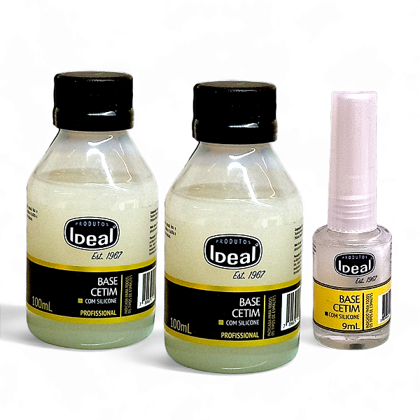 Ideal Base Cetim Com Silicone 9ml Com Aplicador + 2 Refil 100ml