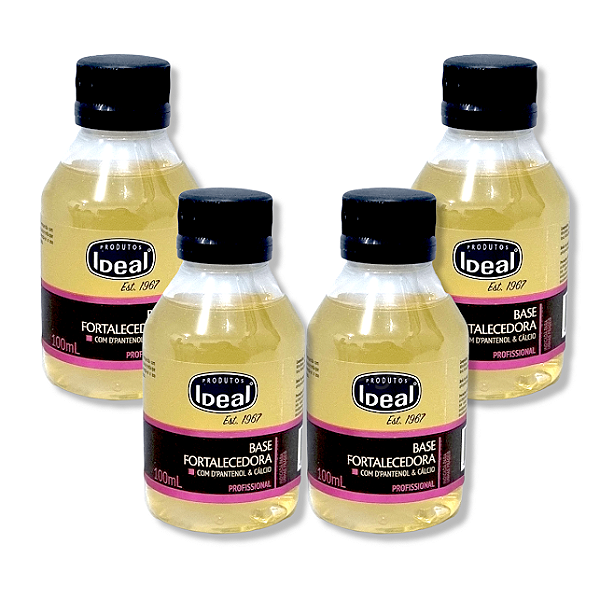 Ideal Base Fortalecedora D'pantenol & Cálcio 100ml Kit c/ 4 unidades