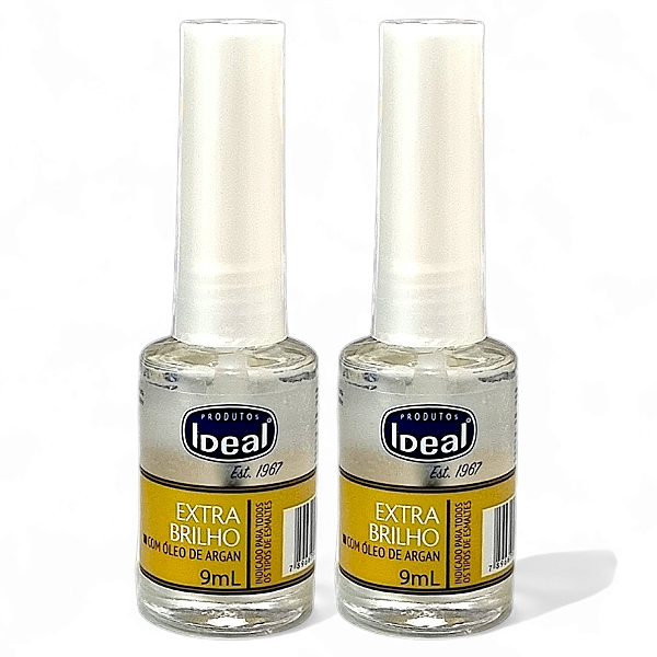 Ideal Base Para Unhas Extra Brilho Com Óleo De Argan 9ml Kit c/2 Unidades