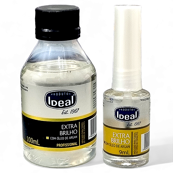 Ideal Extra Brilho Esmalte Argan 9ml + Refil 100ml Secagem em 1 min.