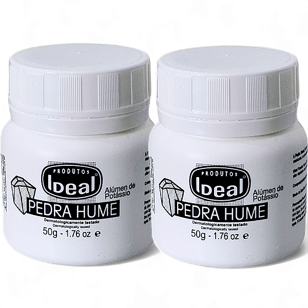 Pedra Hume Ideal Alúmen De Potássio P/ Ferimentos Pote 50g - 2 unidades