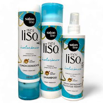 Kit Meu Liso Hialurônico Shampoo + Condicionador + Spray Salon Line