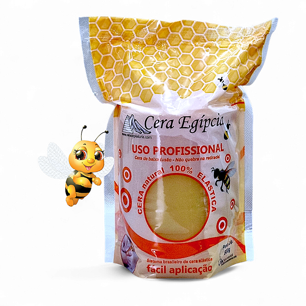 Cera Egípcia Mel Depilatória Natural Método Espanhol 500g - Baixa Fusão Não Quebra na Retirada