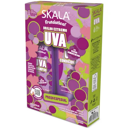 Kit Skala Uva Shampoo e Condicionador: Linha Frutástica Cronograma Hidratação - Força e Brilho para Seus Cabelos