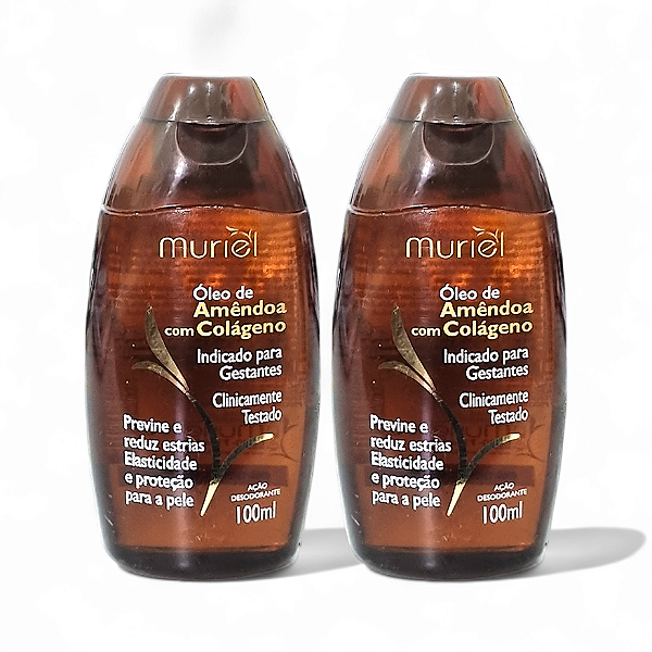 Óleo Corporal Amêndoas Com Colageno 100ml Muriel 2 Unidades