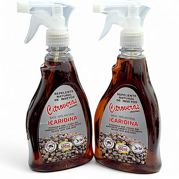 Kit 2 Repelentes Insetos Natural Icaridina Citroveras 500ml