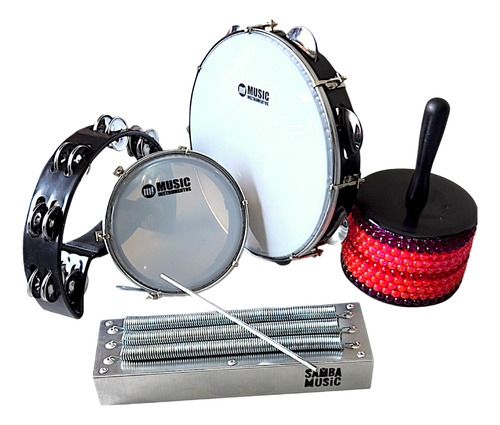 Kit Samba Carnaval Phx Afuxé, Reco-reco, Pandeiros, Tamborim