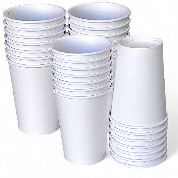 Copos de Papel Branco Descartável 200 ml Biodegradável Ecológicos - Kit c/ 300 unid - Para Bebidas Quentes ou Geladas