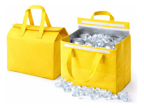 Kit 10 Sacola Térmica 12 Litros (27x26x17cm) Delivery Impermeável C/ Velcro - Embalagem Cooler Gelados Quentes
