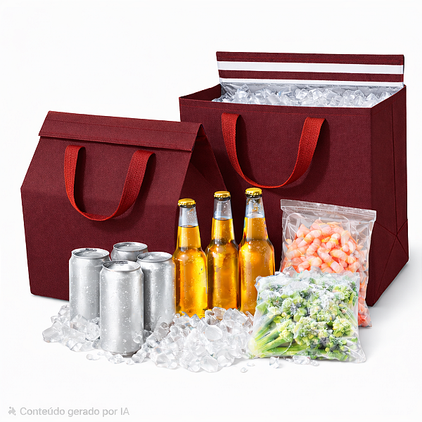 Kit 30 Sacola Térmica Média 15,5L (29x28x19cm) Delivery Impermeável Fita Abre e Fecha Embalagem Premium Delivery