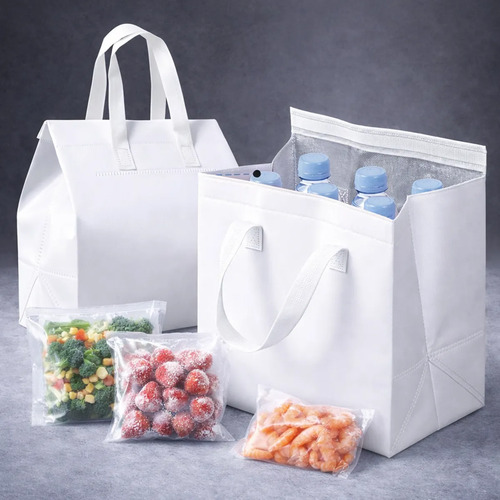 Kit 25 Sacola Térmica Pequena 10 Litros (22x30x15cm) Delivery Impermeável Fita Abre e Fecha Mantém Temperatura