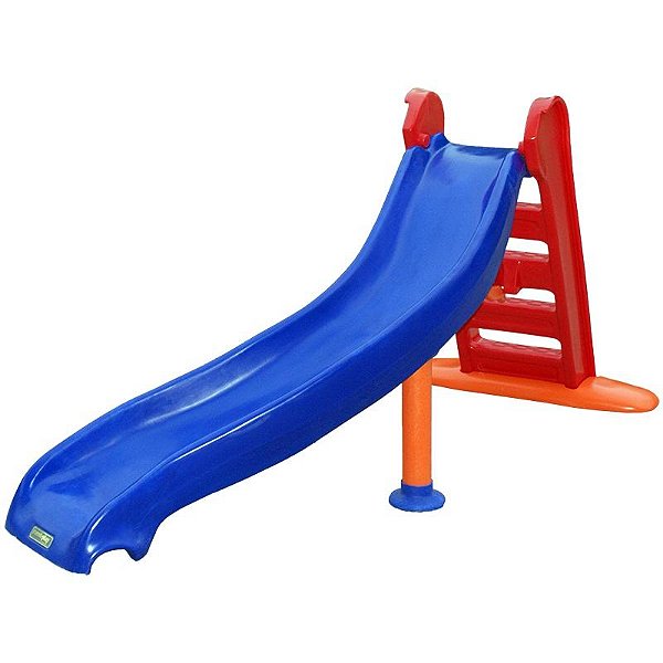 Escorregador Grande Curvo Azul e Vermelho