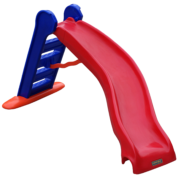 Escorregador Grande Curvo Vermelho e Azul