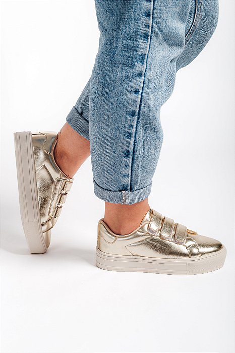 Tênis Velcro Valentina Dourado