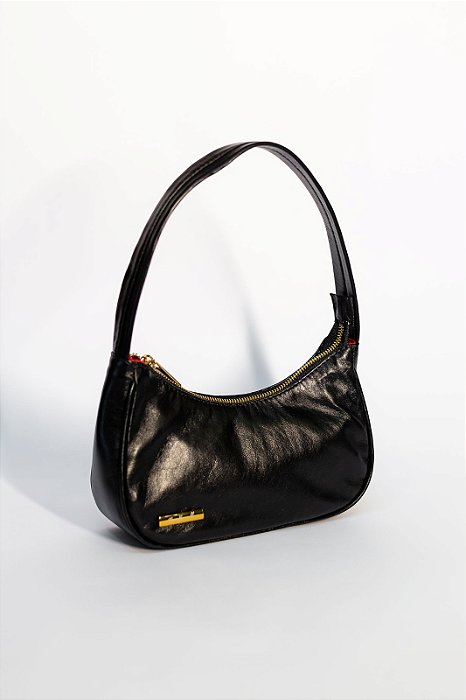 Bolsa Flávia em Couro Preta