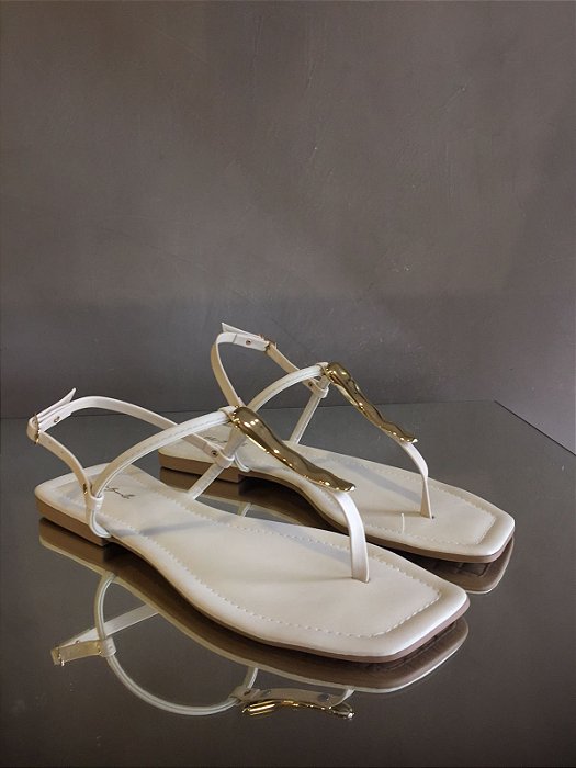 Sandália Rasteira Luna Off White