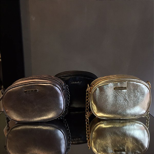 Bolsa em Couro Lara Dourada