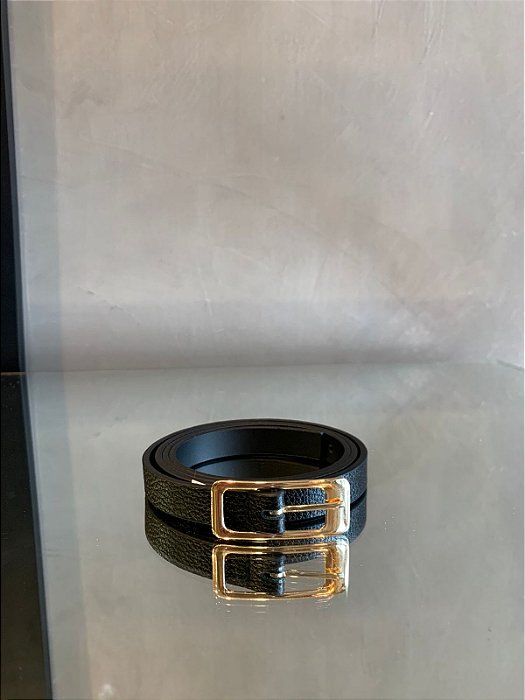 Cinto em Couro Fino Preto