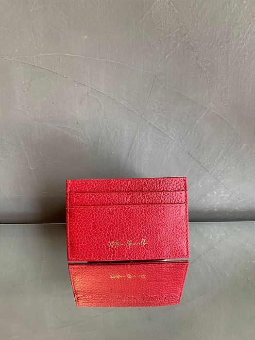 Porta Cartão em Couro Vermelho