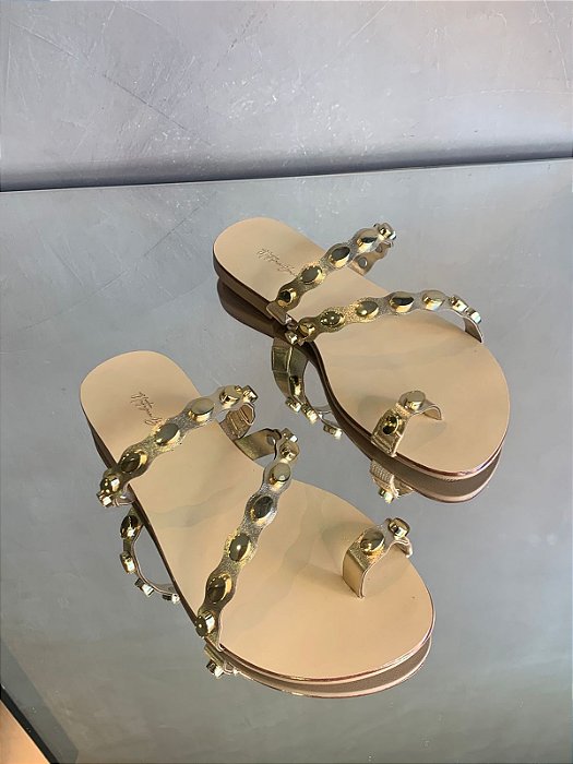 Rasteira Cecília Dourada