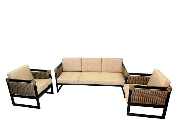 Conjunto Sofá Zurick Tricô Náutico