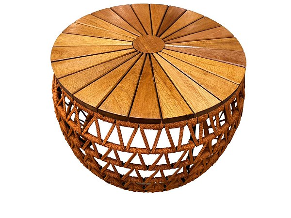 Mesa de Centro Berlin com Tampo de Madeira Cedro