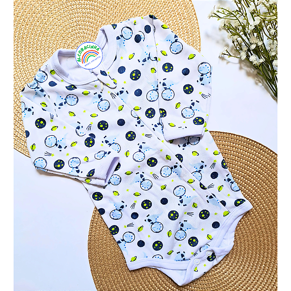 Body Zíper Bebê Menino 100% Algodão  (Estampas Variadas)