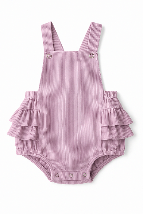 Macacão Romper Bebê Menina Rosa