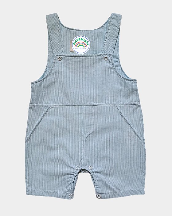 Macacão Jardineira Top Bebê Menino Verde Claro