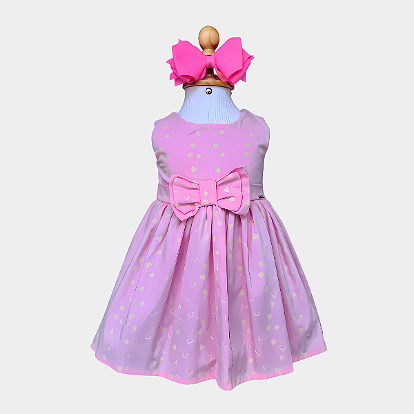 Vestido Bebê Amor Perfeito Rosa Claro